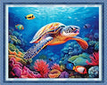 Redxing Stamped Cross Stitch Kits Full Range of Embroidery Starter Kits- Needlepoint Counted Cross Stitch Kits for Beginner Adults 11CT Printed Embroidery Kit-Colorful Turtle 16x20 inch