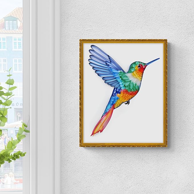 Uniquilling Quilling Kit for Adults - Hummingbird Paper Quilling Kit with Tools & Manual, DIY Craft Kit, 8 x 1 x 0.7 inches, Not Foldable