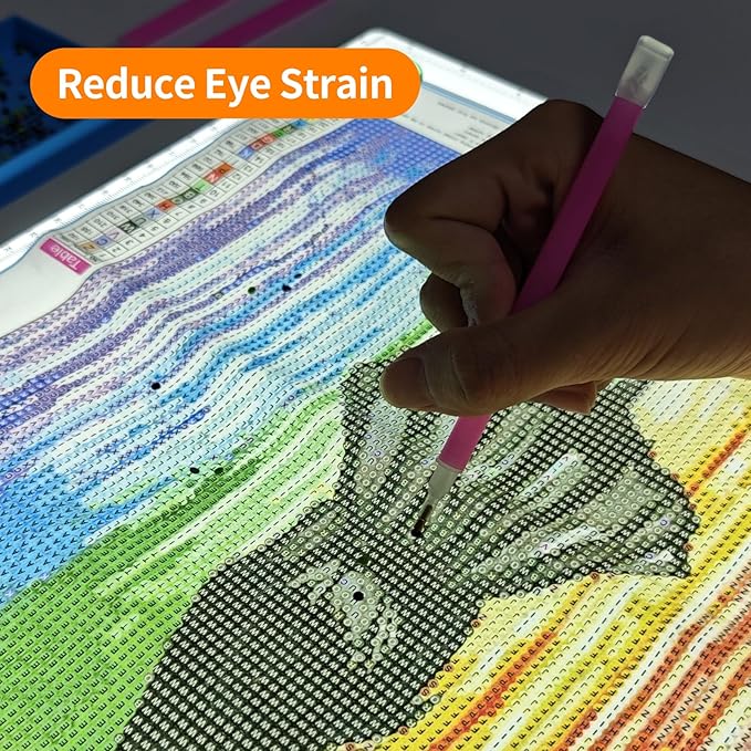 TOHETO A2 Light Pad 25.2''x18.4'', Large Magnetic LED Light Board for Diamond Painting, 3-Color Modes Light Box for Tracing, 6-Level & Stepless Dimmerable Diamond Art Light Table for Drawing,Sketching
