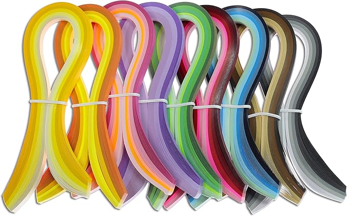 Zorfeter 9 Sets Multi-Color Quilling Paper Strips Kits 900 Strips 42 Colors, 7mm Width, 15" Length