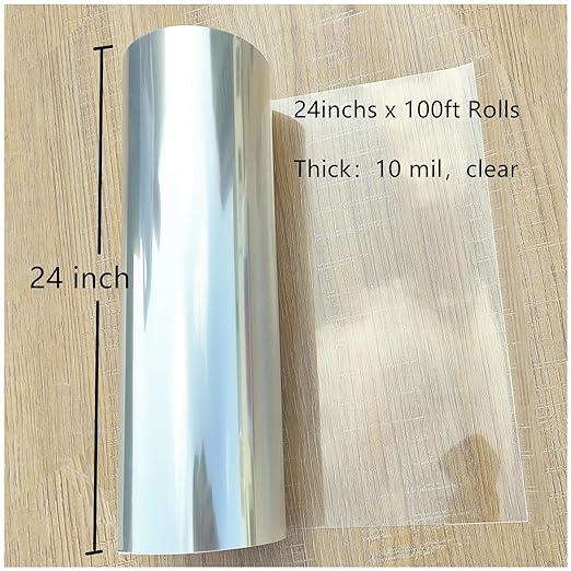 Clear 24inchs x 100ft Rolls 10 mil Transparency Blank Stencil Sheets Material, Acetate Sheet,Craft Plastic