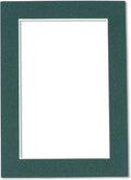 Poster Palooza 8x10 Mat Bevel Cut for 5.5x8.5 Photos - Acid Free Forest Green Precut Matboard - For Pictures, Photos, Framing - 4-ply Thickness