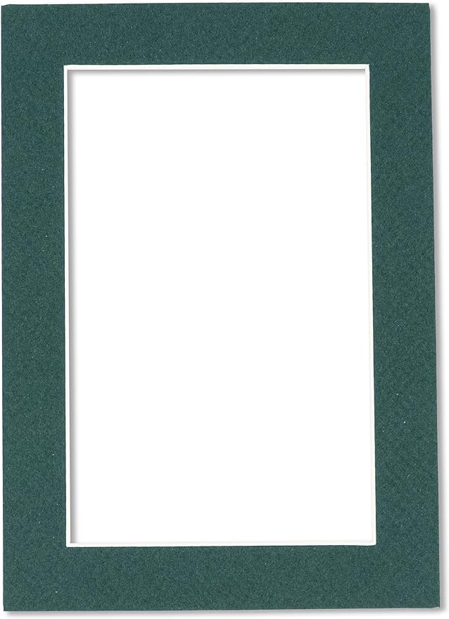 Poster Palooza 8x10 Mat Bevel Cut for 5.5x8.5 Photos - Acid Free Forest Green Precut Matboard - For Pictures, Photos, Framing - 4-ply Thickness