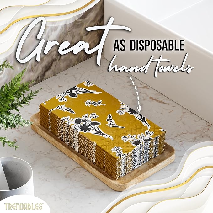 Trendables Floral Napkins for decoupage 200 Pcs 3 Ply floral paper napkins decorative Guest Towels Disposable Bathroom, Flower Design For Tea Party Decorations, Dinners & Weddings