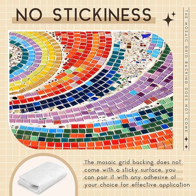 36" X 48" Mosaic Mesh for Back Mounted Tile Fiberglass Mosaic Mesh Backing Boast for Tile Installation Supplies Tools (Non Sticky)