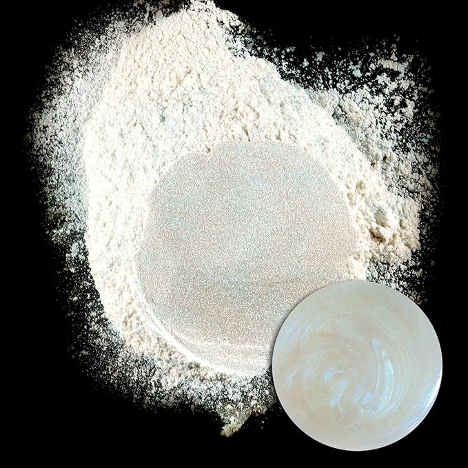 Ceya Mica Powder, 5.3oz/ 150g Shimmer Ghost Blue Pearlescent Effect Colorant Pigment Powder for Epoxy Resin, Tumblers, Slime Bath Bomb, Soap, Slime, Candle, Resin Crafting, Paint, Jewelry, Nail Polish