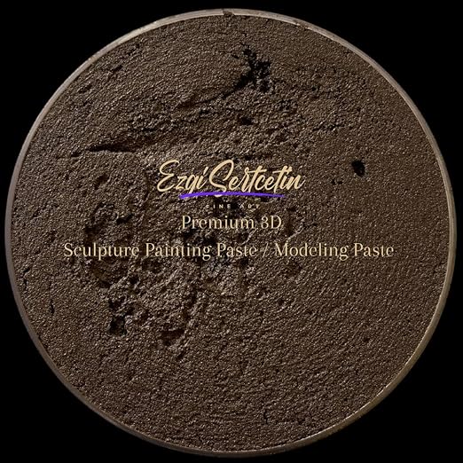 3D Sculpture Painting Paste|Texture Paste|Decorative Plaster|Ready to Use|Unique Metallic Pearl and Neon Colors|Ideal for Artwork|Stencil|Flowers|Texture and Art Relief|6 oz | (Brownie)