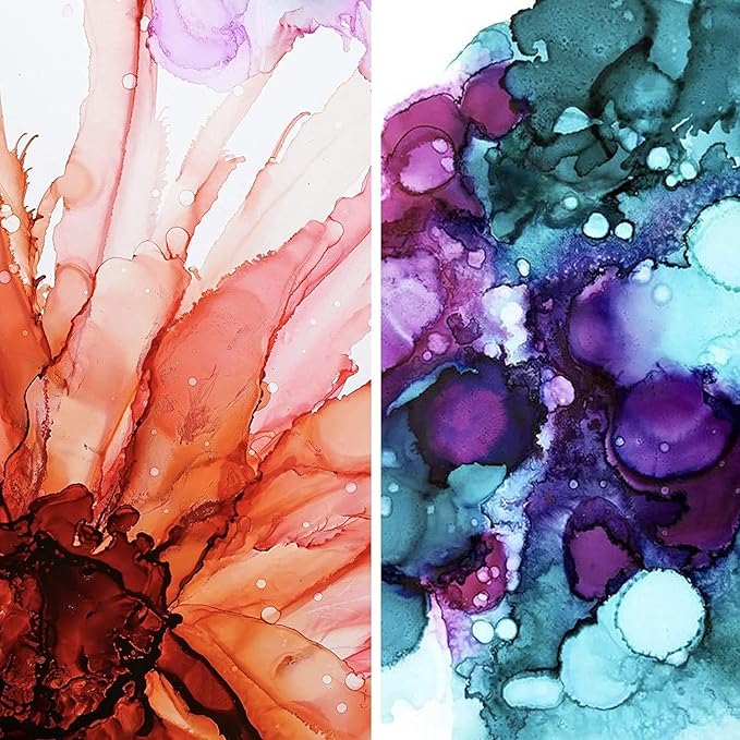 Pixiss Purple Alcohol Ink Set - 5 Shades of Highly Saturated Alcohol Ink for Epoxy Resin Supplies, Yupo Paper, Tumblers, Coasters - Resin Colorant for Epoxy Resin and Resin Art Supplies