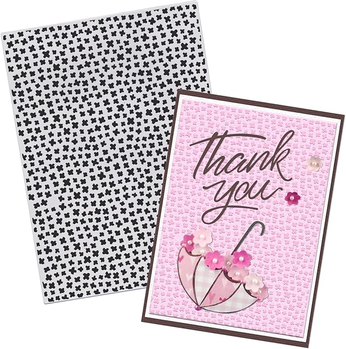Threetols 3-D Textured Impressions Embossing Folder, Dot Background Embossing Folder for Card Making, Rain Frame DIY Plastic Scrapbooking Photo Album Card Paper DIY Craft Decor Template Mold