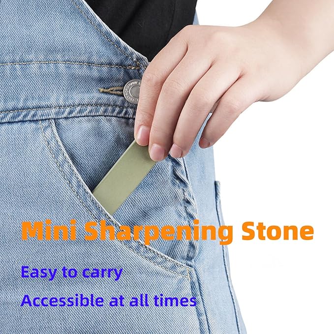 Small Travel-Portable Diamond Resin Sharpening Stone - 12000 Grit Whetstone Knife Sharpener