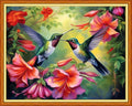 Dooxvey Cross Stitch Kit for Adult Beginners - Full Range of Stamped Kits with 11CT Patterns - Hummingbird Flowers 16x20 inch