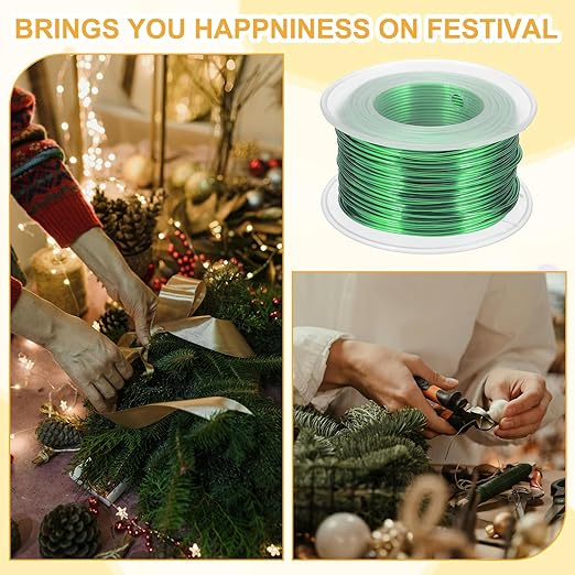 uxcell 18 Gauge / 1mm Anodized Aluminum Wire for Jewelry Craft Making, 102 Feet Bendable Flexible Wire for DIY Home Decor Gardening Sculpture, Green