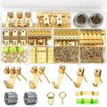 322Pcs Picture Hanging Kit, Professional Picture Hangers with Hooks, Nails, Wire, D Rings, Sawtooth Hangers ,Eye Hooks and Level–All-in-One Wall Hanging Kit for Frames, Mirrors, Photos & Art