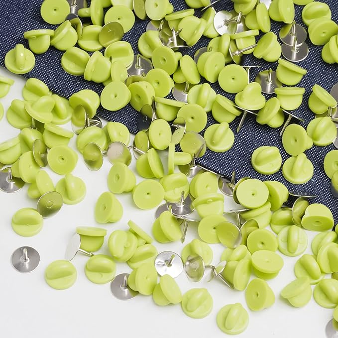 400pcs PVC Rubber Pin Backs Heliltd Butterfly Clutch Pins Tie Tacks Blank Pins for Uniform Badges Backing Holder Clasp Lapel Pin Enamel Pins(200 Sets)