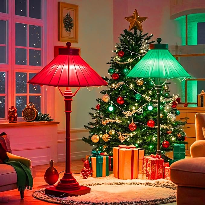 Lystaii 9pcs Christmas Lighting Gel Filter 11.8 x 11.8 Inches Gel Light Filter Color Correction Colored Overlays Transparent Color Filters Film Plastic Sheets for Video Photo Stage Studio (Red Green)