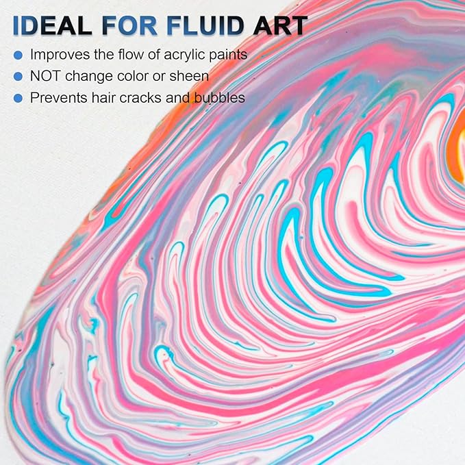 Nicpro Pouring Medium for Acrylic Paint 8.45oz / 250ml, Acrylic Paint Thinner, Acrylics Flow Medium Improve Flow Consistency