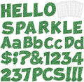 237 Pcs Glitter Bulletin Board Letters, Numbers and Punctuation, Poster Board Letters Alphabet Cut Out Cardboard Letters Accessories for Classroom Display Decorating Supplies 4inch (Green)
