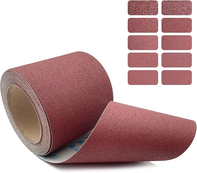 120 Grit Emery Cloth Roll, 4.5 Inch Wide 32.8 Ft Long (Equals 1/4 Sheet Sandpaper 71 Pcs) Abrasive Sandpaper Rolls for Metal Automotive Wood Furniture Sanding Paper Drum Palm Sander (120 Grit)