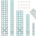 Quilting Rulers, Sewing Ruler, Acrylic Ruler for Sewing and Quilting,Cutting Ruler with Non-Slip Rings (3"x17",1.5"x17",3"x12",1.5"x10",1"x6") (Blue)