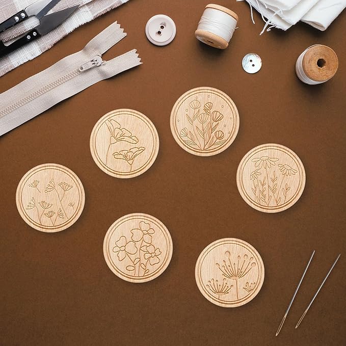 TXIN 6-Piece Magnetic Needle Nanny - Flower Patterned Needle Keepers for Cross Stitch, Embroidery, Crafts & Needlework Supplies