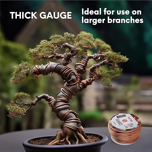 UTILE Bonsai Wire - Armature Aluminum Wire 80 ft 10 Gauge 3.2 mm Bonsai Training Wire, Tree Kit, Plant, Sculpting, Crafts, Bendable, Gardening, Beading and Jewelry Making (Copper, Brown)