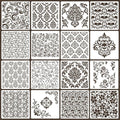 Damask Stencils for Crafts Reusable 6” Texture Stencils Floral Background Stencil Leaf Templates for Painting on Wood Furniture Card Canvas