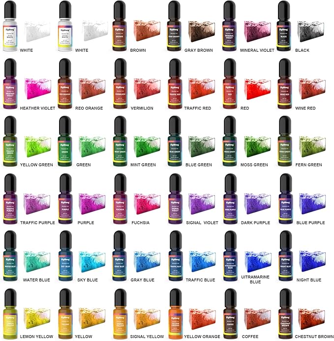 Alcohol Ink Set - 36 Bottles Vibrant Colors High Concentrated Alcohol-Based Ink, Concentrated Epoxy Resin Paint Colour Dye Great for Resin Petri Dish, Coaster, Painting, Tumbler Cup Making(10ml Each)