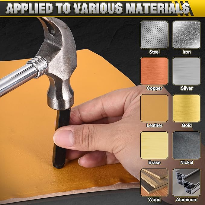 WorkBless 36PCS Metal Stamping Kit, 1/2"(12.5mm) Steel Number and Letter Punch Set, Include A-Z Alphabet, Number 0-8, & Symbol, Stamping Tool for Imprinting Plastic, Wood, Leather, Jewelry