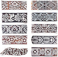 Royal Kraft Border Wooden Printing Stamps (Set of 10) - DIY Henna Fabric Textile Paper Clay Pottery Blocks Htag2178