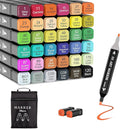Banral Alcohol Markers, 36 Colors Dual Tip Alcohol Based Art Marker Set for Artists Adults, Permanent Drawing Pens for Adult Coloring Sketching Illustration with Case and Holders