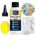 Mosaic Grout, with Tile Tools, Mosaics Tile Accessories – Essential for Handmade Grouting and Perfect for DIY Craft Projects (White, Mosaic Tool Kit)