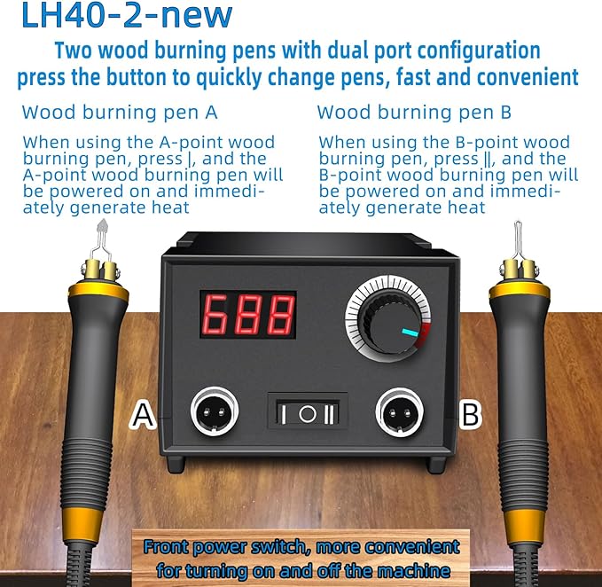 Wood Burning Tool, Wood Burner kit Pen 25~750℃, Wood Burning kit with Digital Thermometer Temperature Adjustable Temperature, 2 pyrographic Wood Burning pens, 30 Wood Burning Pen Tips