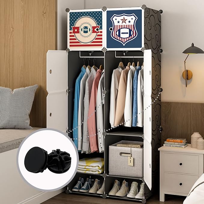 16 Pcs Black Plastic Connector, Wire Grid Cube Connector for Modular Closet Storage Organizer and DIY Wire Cube Storage Unit
