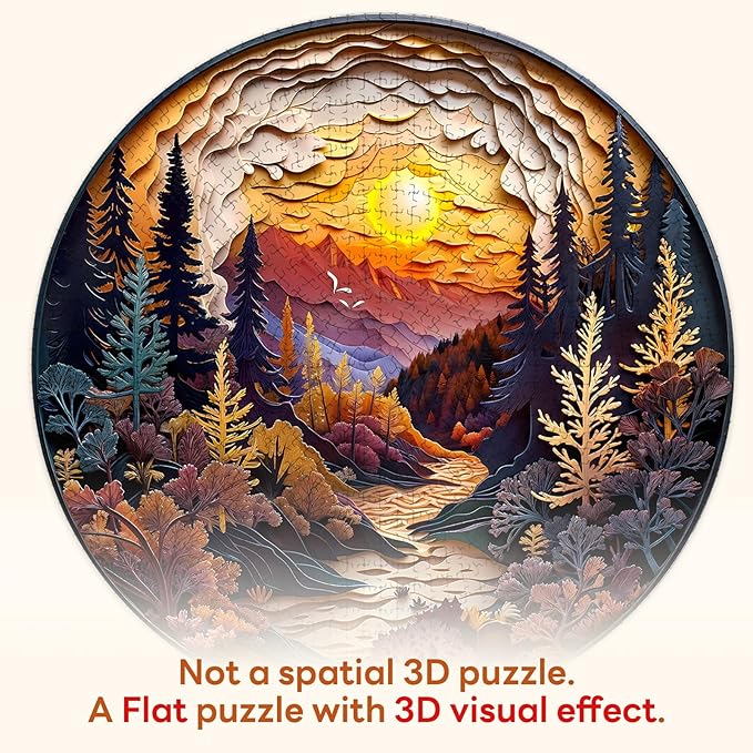 masseruon Round Puzzles for Adults 1000 Pieces-Naturelish Puzzle-26.6x26.6in Jigsaw Puzzles with HD Matte Finish-Hard Impossible Difficult for Adult-Challenging Gift for Puzzle Lovers