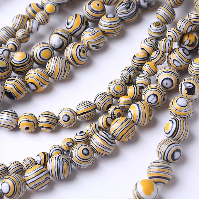 90PCS 4MM Yellow Malachite Beads Natural Gemstone Round Stone Beads for Jewelry Making DIY Energy Stone Healing Power Bracelet 15"