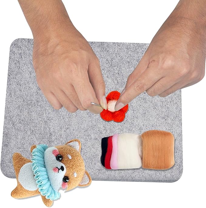 YCWEI YCWEI Needle Felting Pad,100% Natural Wool Needled Felting Mat, 8 x 10 x 1 inch Eco-Friendly Felting Block, Thick and Firm Needle Felting Base