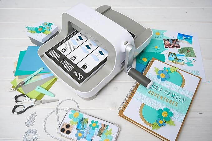 Sizzix Big Shot Machine with Starter Kit, 6" Die-Cutting and Embossing Machine with Cutting Dies, Embossing Folder and Cardstock