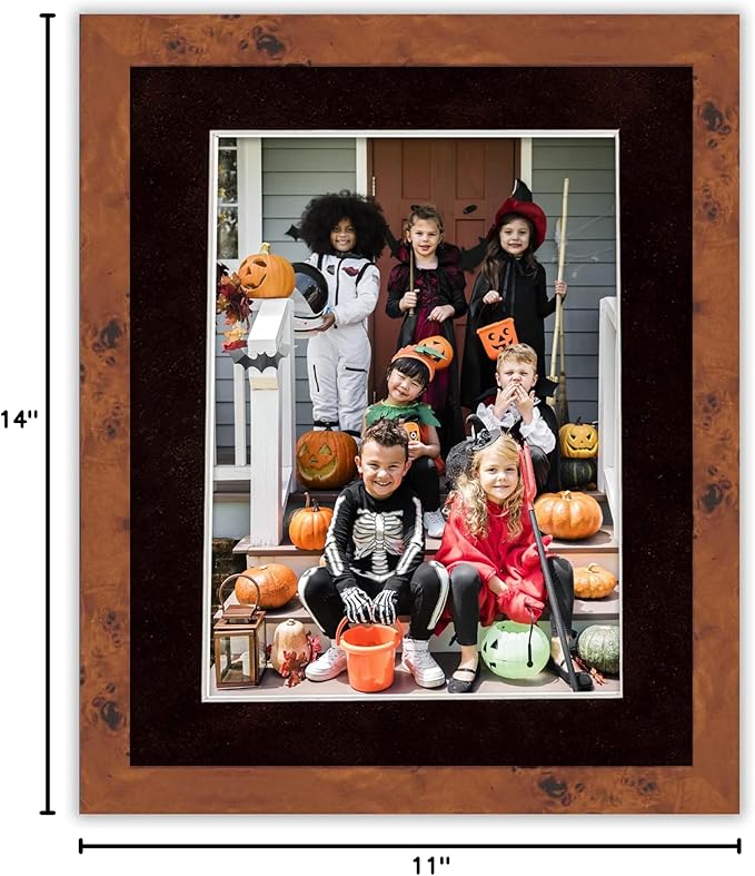 11x14 Mat Bevel Cut for 8.5x11 Photos - Acid Free Black Suede Precut Matboard With Backing Board and Crystal Clear, Self Seal Mat Bag - For Pictures, Framing - 4-ply Thickness