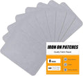 MOONSJONES Iron on Patches for Clothes Fabric Repair, 8 PCS Premium Strongest Glue Cotton Gear Reparing Patch for Holes Inside & Outside Pants, Jeans, Jacket, Hat, Canvas (7.5 cm x 10.5 cm-light gray)
