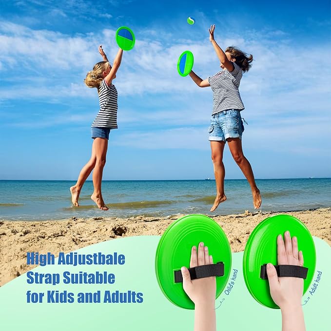 PlayZap Toss and Catch Ball Set Upgraded - Kids Baseball Toys Sturdy PVC for Family Games - Water-Resistant Great for Beach Pool Yard Outdoor - Gift for 3 4 5 6 7 8 9 10 11 12+ Years Old Boys Girls