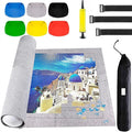 Puzzle Mat Roll Up Puzzles Board for Jigsaw Up to 2000, 1500, 1000, 500 Pieces Large Portable Table Saver Mats Puzzle Keeper Cover with Sorter Trays Storage Bag Kit Holder Organizer Pad for Adult