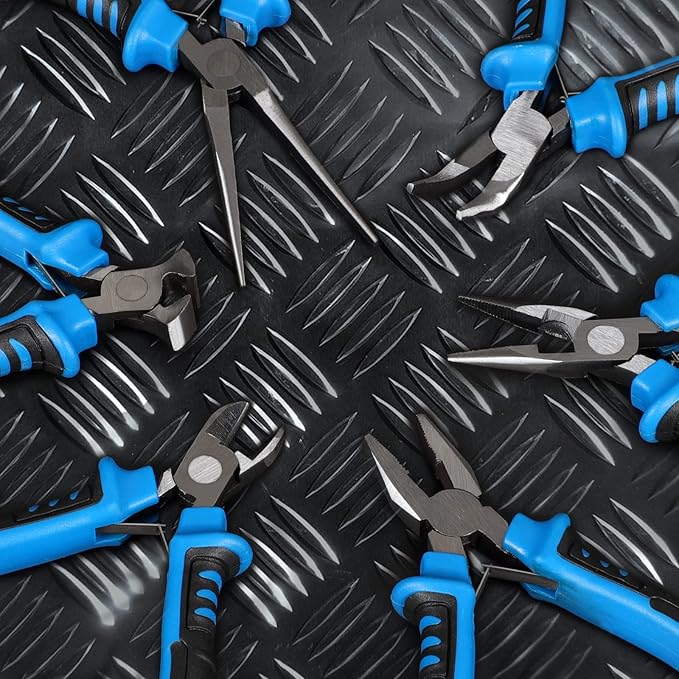 COMOWARE 6-Piece Mini Pliers Set, Multi-Function Precision Tools with Needle, Bent & Cutting Tips for Electronics, DIY & Crafting