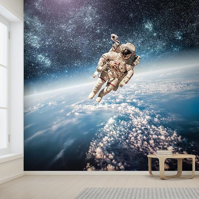 wall26 an Astronaut Floating About Planet EarthWall Mural, Removable Sticker, Home Decor - 96x120 inches