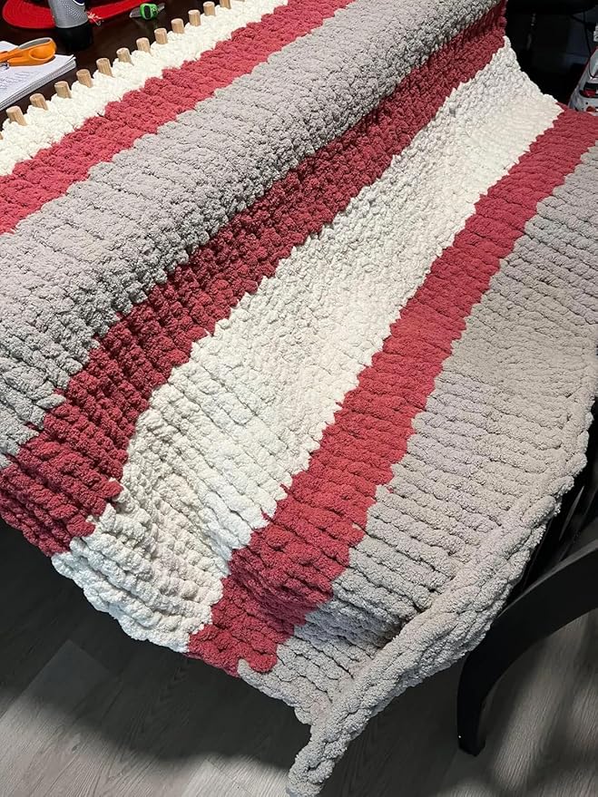 QWM Chunky Blankets Loom Knitting Looms Long Installation Free and Adjustable Foldable Portable Extra Loom Large 38,48,60, 72,84,96 Inch (60inch)