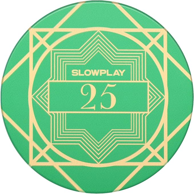 SLOWPLAY Nash Ceramic Poker Chips in Bulk, Casino Grade Ceramic 12-Gram Poker Chip for Texas Hold'em, 43mm Professional Chips Pack of 50 with Denomination of 25