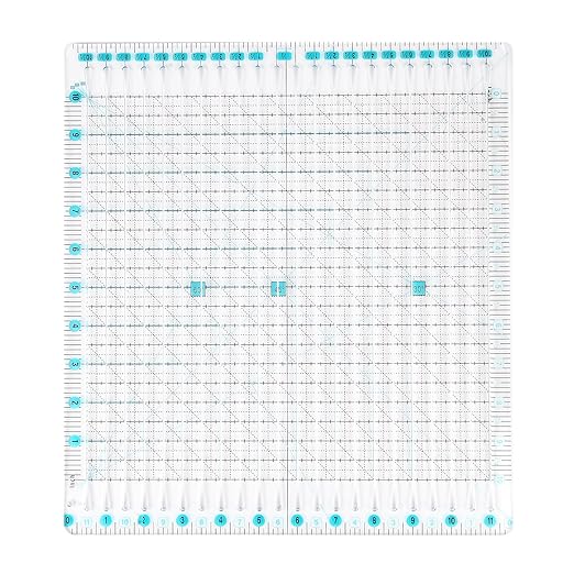 Acrylic Quilting Ruler 11.5" x 10.5" for Precise Fabric Cutting Quilt Rulers Quilting Sewing Tools Slotted Rulers,Stripology Ruler for Quilting