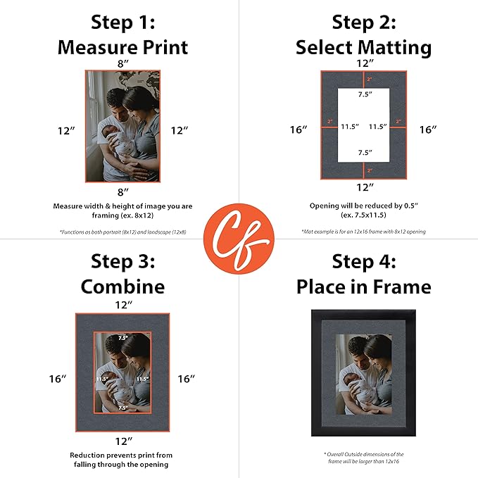 Craig Frames B573 Pre-cut Mat Board for 17x22 Print, 22x28, Graphite Black