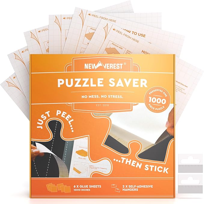 Newverest Gift Bundle of 2: Roll Up Puzzle Mat 1500 pcs & 6-Pack Puzzle Glue Sheets