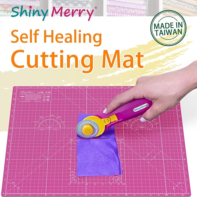 Self Healing Cutting Mat A0 36"x48" – Double Sided 5-Ply Craft Mat for Sewing, Quilting, Fabric, Scrapbooking – Pink/Purple