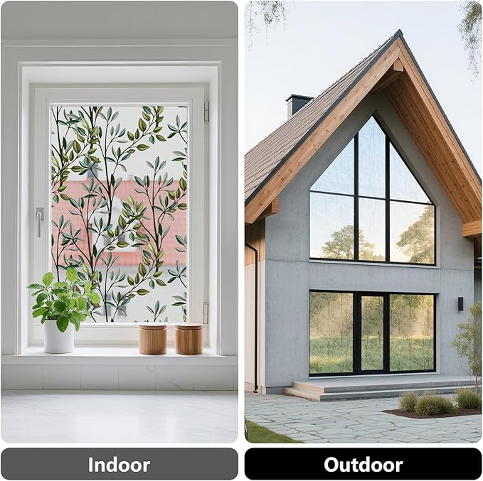 NINETREX One Way Window Privacy Film, Daytime Privacy Static Cling Sun Blocking Anti UV Reflective Window Tint for Home and Office 29.5 x 78.7 inches, Silver Leaf